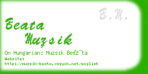 beata muzsik business card